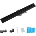 Odtokový žlab Mexen Flat 360 SLIM + sifon Black 60 cm