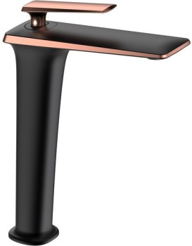 Umyvadlová baterie vysoká MEXEN PURUS černá/rose gold