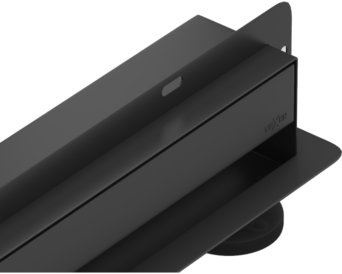 Odtokový žlab ke stěně MEXEN FLAT WALL 2v1 60 cm černý