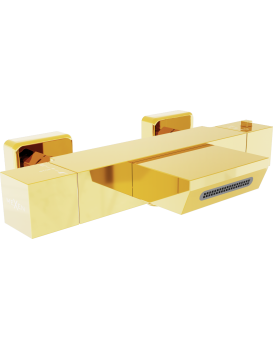 Termostatická vanová baterie MEXEN CUBE zlatá