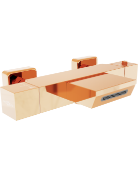 Termostatická vanová baterie MEXEN CUBE rose gold