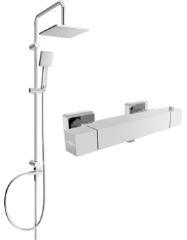 Sprchový set MEXEN Tord - termostatická sprchová baterie Cube chrom