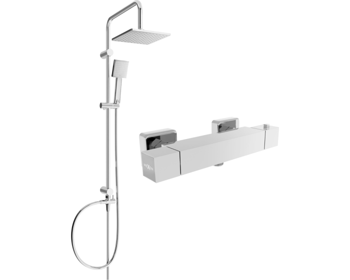 Sprchový set MEXEN Tord - termostatická sprchová baterie Cube chrom
