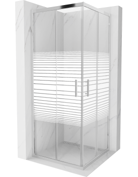 Sprchový kout MEXEN RIO transparentní/proužky 80x80 cm