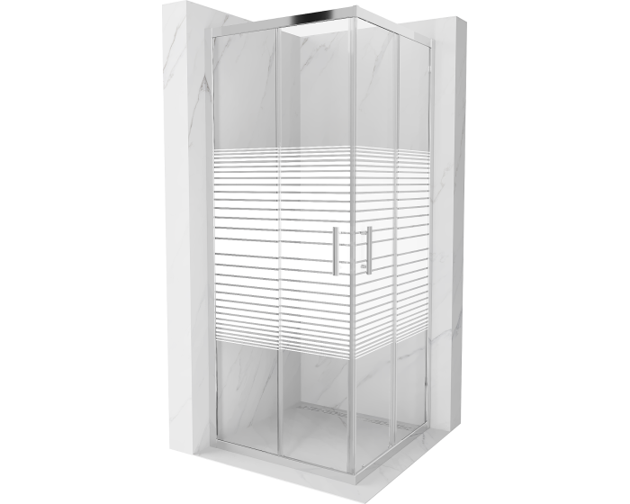 Sprchový kout MEXEN RIO transparentní/proužky 80x80 cm