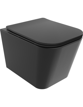 Závěsný WC set MEXEN TEO 34,5 cm s prkénkem SLIM černý mat