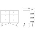 Komoda Rainy 102 cm se zásuvkami hickory Jacson