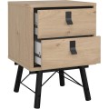 Noční stolek Rainy 43 cm se zásuvkami hickory Jackson