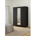 Šatní skříň Realty 150 cm se zrcadlem černá