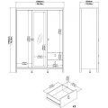 Šatní skříň Realty 150 cm se zrcadlem černá