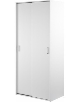 Šatní skříň Sida 77 cm s pusuvnými dveřmi bílá