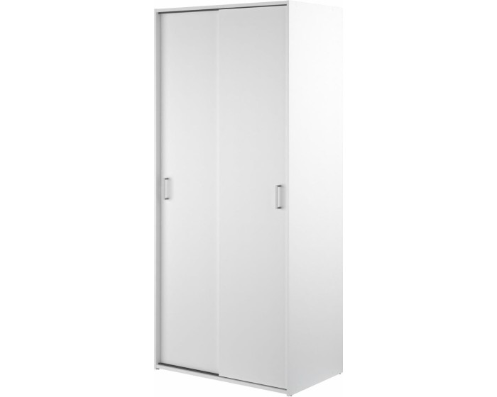 Šatní skříň Sida 77 cm s pusuvnými dveřmi bílá