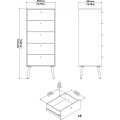 Komoda Boazy 50 cm bílá