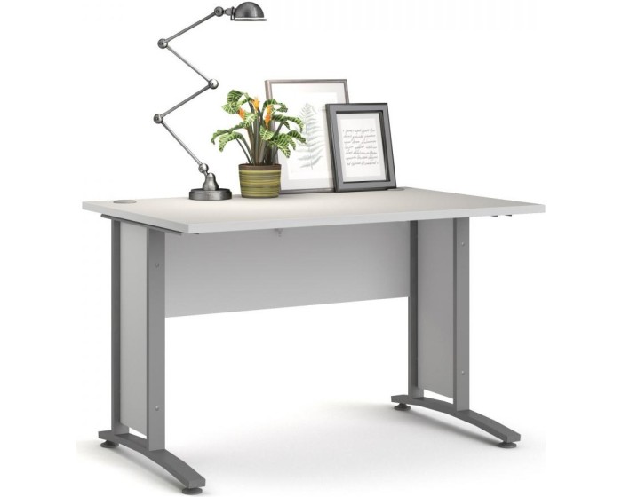 Psací stůl Office 80400/70 120 cm bílý/stříbrný