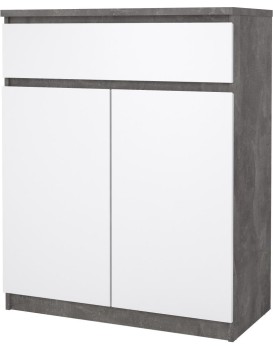 Komoda Simplicitous 234 80 cm beton/bílá lesk
