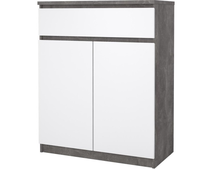 Komoda Simplicitous 234 80 cm beton/bílá lesk