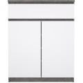 Komoda Simplicitous 234 80 cm beton/bílá lesk