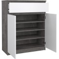 Komoda Simplicitous 234 80 cm beton/bílá lesk