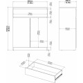 Komoda Simplicitous 234 80 cm beton/bílá lesk