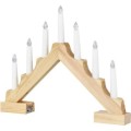 Dřevěný LED svícen Kija s časovačem 29 cm teplá bílá II