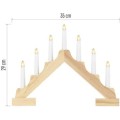 Dřevěný LED svícen Kija s časovačem 29 cm teplá bílá II