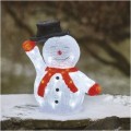 LED vánoční sněhulák Rudy s časovačem 36 cm studená bílá