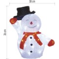 LED vánoční sněhulák Rudy s časovačem 36 cm studená bílá