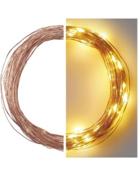 Vánoční LED řetěz Nanos měděný s časovačem 10 m teplá bílá