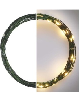 Vánoční LED řetěz Nanos zelený s časovačem 4 m teplá bílá