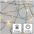 Vánoční LED řetěz Nanos zelený s časovačem 15 m teplá bílá