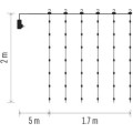 LED vánoční řetěz - záclona Dropi s programy 1,7 m x 2 m teplá bílá