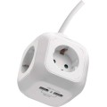 Prodlužovací kabel Coudy se 4 zásuvkami 1,5 mm² 1,9 m bílý