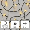 Vánoční LED světelný řetěz s časovačem Spirit 800 cm teplý bílý