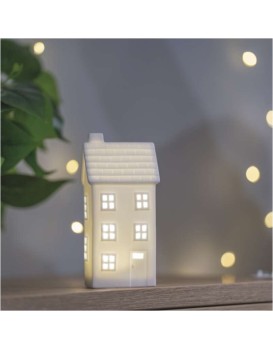 Vánoční světelná LED dekorace House 16 cm bílá