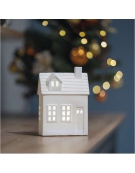 Vánoční světelná LED dekorace House 18 cm bílá