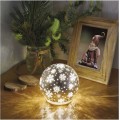 Vánoční světelná LED dekorace Sanchez 12 cm stříbrná