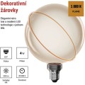 LED žárovka DECO FLAME G130SRA teplá bílá