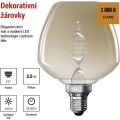 LED žárovka DECO FLAME S123 I teplá bílá