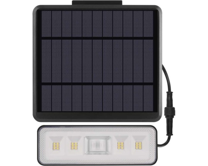 Solární LED reflektor SUNNO s pohybovým čidlem černý/neutrální bílá