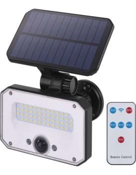 Solární LED reflektor SPILO s pohybovým čidlem černý/neutrální bílá