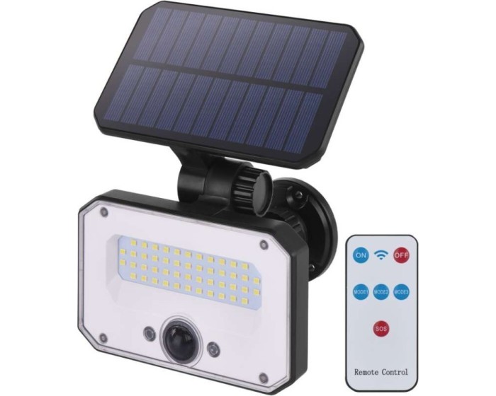 Solární LED reflektor SPILO s pohybovým čidlem černý/neutrální bílá