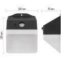 Solární LED svítidlo LUNIS s pohybovým čidlem černé/neutrální bílé