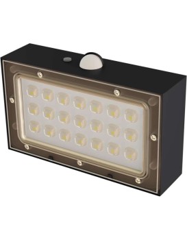 Solární LED svítidlo BRIXO I s pohybovým čidlem, černé, neutrální bílá
