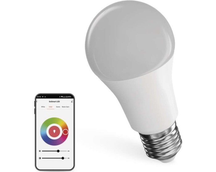Chytrá žárovka GoSmart LED E27 9W 230V Wi-Fi RGB stmívatelná