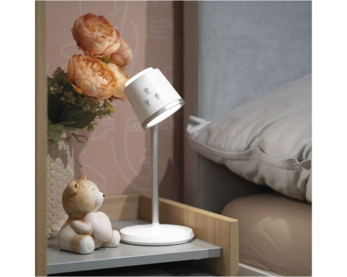 Nabíjecí stolní LED lampa Abbie bílá