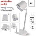 Nabíjecí stolní LED lampa Abbie bílá