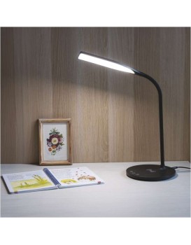 Stolní LED lampa Oscar s bezdrátovým nabíjením černá