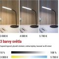 Stolní LED lampa Oscar s bezdrátovým nabíjením černá