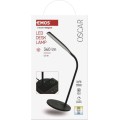 Stolní LED lampa Oscar s bezdrátovým nabíjením černá