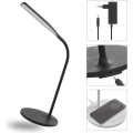 Stolní LED lampa Oscar s bezdrátovým nabíjením černá